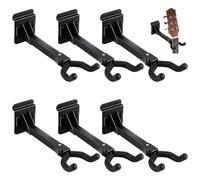 AHANDMAKER Paquete de 6 ganchos de pared para guitarra, ganchos de metal resistentes, ahorro de espacio, para guitarra, bajo eléctrico, estudio de música, decoración del hogar, regalo para guitarrista