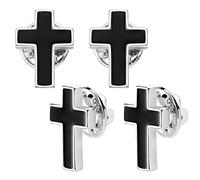 AHANDMAKER Pin de solapa cruzado para hombres, latón esmalte fe cruz aguja broches, accesorios de cuello de traje para ropa abrigos suéteres sombreros mochilas regalos, Latón