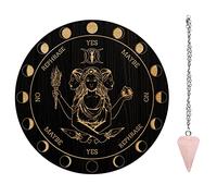 AHANDMAKER Tabla de péndulo triple diosa,7,8'panel de metafísica de adivinación de radiestesia de madera tallada con collar de cristal adivinación para brujería Wiccan Autel Kit(AJEW-GA0004-66A-EU20)