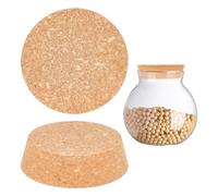 AHANDMAKER Tapones de corcho cónicos grandes, 2 unidades, tapones para botellas de vino de madera para tarros de conservas, botellas de vidrio y cerámica, 4.3"X1.1", diámetro inferior 3.8"