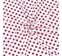AHANDMAKER Tela acolchada de algodón de 1.09 yardas, 63 pulgadas de ancho con lunares rojos impresos, tela de algodón blanco, tela de retazos para coser a mano, accesorios de ropa, suministros de