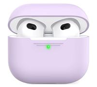 AhaStyle - Carcasa para AirPods 3, Funda de Silicona Flexible, protección AirPods 3rd, Fundas antigolpes integrales para Apple AirPods 3ª generación 2021 (Lavanda, sin mosquetón)