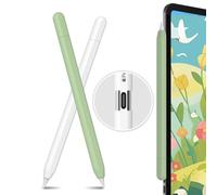 AHASTYLE Funda Apple Pencil (USB-C) 2023 Funda Antideslizante de Silicona Delgada Apple Pencil，Compatible con Apple Pencil USB-C (2 Piezas, Blanco&Aguacate Verde)
