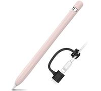 AHASTYLE Funda de Silicona Antideslizante para Apple Pencil de 1.ª Generación [Kit de Sujeción de Adaptador de Cable Añadido] Carcasa Compatible con Apple Pencil de 1.ª Generación (Rosado)