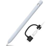 AHASTYLE Funda de Silicona Antideslizante para Apple Pencil de 1.ª Generación [Kit de Sujeción de Adaptador de Cable Añadido] Carcasa Compatible con Apple Pencil de 1.ª Generación (Azul Claro)