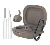 AhaStyle Funda de silicona para Beats Powerbeats Fit (2025) con kit de limpieza y mosquetón [logotipo superior visible] Funda protectora completa a prueba de golpes compatible con Beats Powerbeats Fit