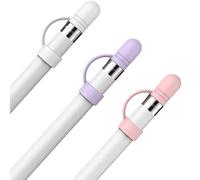 AHASTYLE Tapa de silicona para Apple Pencil de 1ª generación, paquete de 3 tapas antipérdida, accesorios de repuesto compatibles con Apple Pencil de 1ª generación (blanco, morado, rosa)