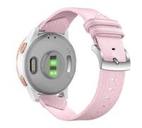 ahayo Correa de reloj de nailon y piel sintética de 18 mm para Garmin Venu 4 de 41 mm / Vivoactive 4S / Venu 3S / 2S, pulsera suave con hebilla de acero inoxidable pulido para Forerunner 265s /255s