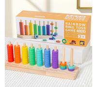 AHDFY Colour Stack Challenge - Juego de Puzzle Rápido con Anillos Apilables | Juego de Asociación y Clasificación de Colores para Niños Adultos, Desarrollar la Lógica, Concentración,C