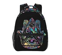 Ahdyr Adultos Ligero Abstracto Fátima Hamsa All Seeing Eye Art Mochilas Mochila de gran capacidad con correas de hombro ajustables para caminatas al aire libre Bicicleta