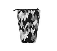 Ahdyr Bear Camo Black White Estuche para lápices telescópico Organizador de pie Estuche para cosméticos Bolsa de Maquillaje Estuche para bolígrafos de papelería