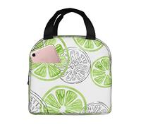 Ahdyr Bolsa de almuerzo reutilizable con diseño de acuarela de lima, bolsa de almuerzo aislada, caja de almuerzo más fresca y duradera