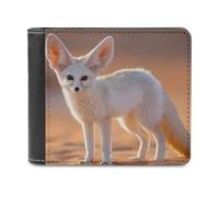 Ahdyr Cartera Plegable de Cuero Fennec Fox Desert para Hombre, con Clip para Billetes Fino de Viaje y 6 Ranuras para Tarjetas.