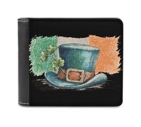 Ahdyr Cartera Plegable de Cuero para Hombre con la Bandera de Irlanda y Cultura Irlandesa, con Clip para Billetes Fino de Viaje y 6 Ranuras para Tarjetas.