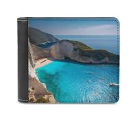 Ahdyr Cartera Plegable de Cuero para Hombre, Estilo Viajero, con Clip para Billetes y 6 Ranuras para Tarjetas, de Zakynthos, Grecia