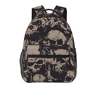 Ahdyr Cool Skulls Head Daypack Bolso de hombro antirrobo multipropósito ligero Mochila de gran capacidad para computadora portátil Mochila con correas de hombro ajustables