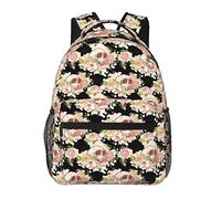 Ahdyr Day Of The Dead Sugar Skull Flowers Mochila floral Poliéster duradero Multiusos Bolso de hombro antirrobo Gran capacidad Gimnasio Senderismo al aire libre Mochila con correas acolchadas