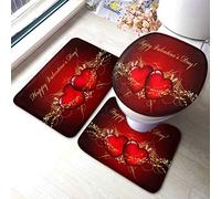 Ahdyr Deer Man Bath Mat Deer Dress Up Like Cool Hipster Juego de Alfombrillas de baño 3 Piezas Alfombra Asiento de Inodoro Cubierta de la Tapa Alfombrilla Antideslizante