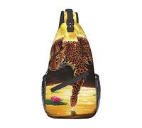 Ahdyr Divertida mochila con correa de leopardo, bandolera cruzada ligera para mujeres y hombres, mochila informal para exteriores