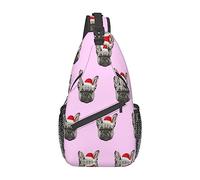Ahdyr English Bulldog Faces Sling Backpack, bolso de hombro cruzado ligero para mujeres y hombres, mochila informal para exteriores