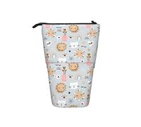 Ahdyr Estuche de lápices Boho Childish Cat Sun Pen Soporte telescópico Papelería Soporte de Almacenamiento Bolsa Útiles Escolares para Estudiantes Artista Oficina Enfermera