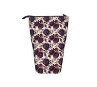Ahdyr Estuche de lápices telescópico Boho Plum Roses, Organizador de pie, Bolsa de cosméticos, Bolsa de Maquillaje, Estuche de bolígrafo de papelería
