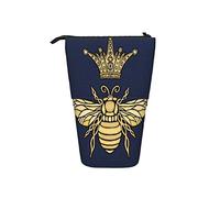 Ahdyr Estuche para lápices Bee Queen Blue Insect Pen Soporte telescópico Papelería Soporte de Almacenamiento Bolsa Útiles Escolares para Estudiantes Artista Oficina Enfermera