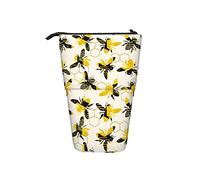 Ahdyr Estuche para lápices Bee Yellow Hexagon Geometric Pen Titular telescópico Papelería Soporte de Almacenamiento Bolsa Útiles Escolares para Estudiante Artista Oficina Enfermera