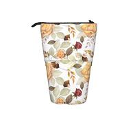 Ahdyr Estuche para lápices Boho Leaf Rose Flower Botanical Pen Titular telescópico Papelería Soporte de Almacenamiento Estuche Útiles Escolares para Estudiantes Artista Oficina Enfermera