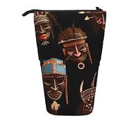 Ahdyr Estuche para lápices de pie Tribal étnico Africano Ritual, Estuche para bolígrafos Bonito, Estuche de papelería telescópico, Estuche para cosméticos de Maquillaje para Mujer y Oficina