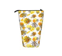 Ahdyr Estuche para lápices Honeycombs Bee Farmhouse Pen Soporte telescópico Papelería Soporte de Almacenamiento Bolsa Útiles Escolares para Estudiantes Artista Oficina Enfermera