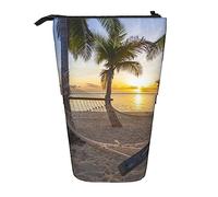 Ahdyr Estuche para lápices, Lindo Estuche para lápices de pie, Estuche retráctil para lápices, Bolsa organizadora de papelería Paradise Beach