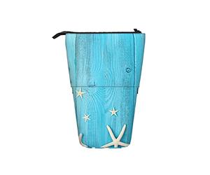 Ahdyr Estuche para lápices Starfish Blue Seashell Pluma náutica Soporte telescópico Papelería Soporte de Almacenamiento Estuche Útiles Escolares para Estudiantes Artista Oficina Enfermera