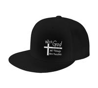 Ahdyr Fe Cristiana Jesús: con Dios Todo es Posible para los Hombres Gorras de Camionero Gorras de béisbol Ajustables para Hombres Gorras Negras