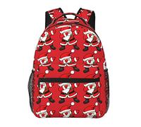 Ahdyr Funny Dabbing Santa Claus Christmas Dab Red Art Bolsas de hombro para libros Poliéster duradero Multiusos Antirrobo Bolsa de transporte Gran capacidad Viajes Senderismo Camping Mochila