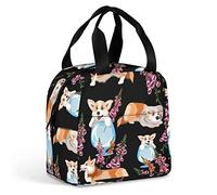 Ahdyr Hermosa bolsa de almuerzo con aislamiento Royal Corgi, bolsas de mano con bolsillo para el trabajo, Picnic, viajes, oficina, playa, hombres y mujeres
