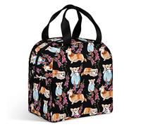 Ahdyr Hermosa bolsa de almuerzo con aislamiento Royal Corgi, bolsas de mano reutilizables con bolsillo y asa para hombres, mujeres, trabajo, Picnic, viajes, oficina, playa