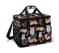 Ahdyr Hermosa Royal Corgi Cooler Box Bolsa aislada a prueba de fugas Refrigeración portátil Almuerzo Bolsa de hombro para Picnic Playa Trabajo Viajes 15.4 "x12