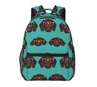 Ahdyr Hombres Mujeres Durable Poliéster Perro de puntero de pelo corto en gafas Mochila de arte Mochila de gran capacidad con cremalleras suaves para escalar Picnic Bicicleta