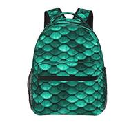 Ahdyr Hombres Mujeres Ligero Esmeralda Verde Turquesa Sirena Escamas De Pescado Art Casual Mochila De Gran Capacidad Mochila Con Correas Acolchadas Para Gimnasio Viajes Caminar Ciclismo