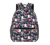 Ahdyr Hombres Mujeres Ligero Inglés Springer Spaniel Perro Y Retro Floral Art Mochila Mochila De Gran Capacidad Con Cremalleras Suaves Para Gimnasio Negocios Correr