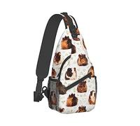 Ahdyr Hombres Mujeres Sling Bag Mochila Satchel Bookbags Mochila de viaje Mochila antirrobo Multiusos Guinea Pigs Art Carry On Bag, Handy Crossbody Daypacks