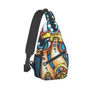 Ahdyr Hombres Mujeres Sling Mochila Deporte al aire libre Mochila Bolsa de viaje Antirrobo Mochila táctica multipropósito, Trippy Mushroom Art Handy Chest Bag Mochila Mochila