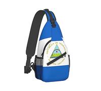 Ahdyr Hombres Mujeres Sling Mochila Deporte al aire libre Mochila Bolsa de viaje Antirrobo Mochila táctica multipropósito, Bandera de Nicaragua Art Handy Chest Bag Mochila Mochila