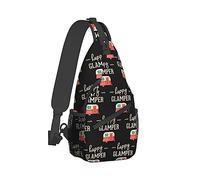 Ahdyr Hombres Mujeres Sling Shoulder Backpack Packable Handy Chest Day Bag Happy Camp Happy Camper Truck Art Mochila antirrobo multiusos Mochila táctica con correa ajustable para el hombro