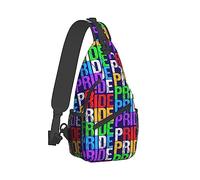 Ahdyr Hombres y mujeres Gimnasio Crossbody Saco Satchel Bolsa de senderismo al aire libre, Love Rainbow Lgbt Pride Patrón Sling Bag Mochila Mochila para viajes Senderismo Pequeña herramienta Mochila