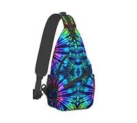 Ahdyr Hombres y mujeres Satchel Bookbags Mochila de viaje Mochila, Tie Dye Psychedelic Art Sling Bag Mochila para viajes al aire libre Senderismo Mochila compacta para herramientas