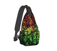 Ahdyr Hombres y mujeres Sling Shoulder Backpack Rasta Reggae Music Art Outdoor Sport Daypack Bolsa de viaje Bolsas antirrobo multipropósito, Durable Crossbody Shoulder Bag