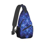 Ahdyr Hombres y mujeres Sling Shoulder Backpack Trippy Blue Tie Dye Outdoor Sport Daypack Bolsa de viaje Bolsas de mano antirrobo multipropósito, Durable Crossbody Shoulder Bag