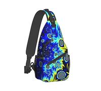Ahdyr Hombres y mujeres Sling Shoulder Backpack Trippy Magic Tie Dye Art Deporte al aire libre Daypack Bolsa de viaje Bolsas de mano antirrobo multipropósito, Durable Crossbody Shoulder Bag